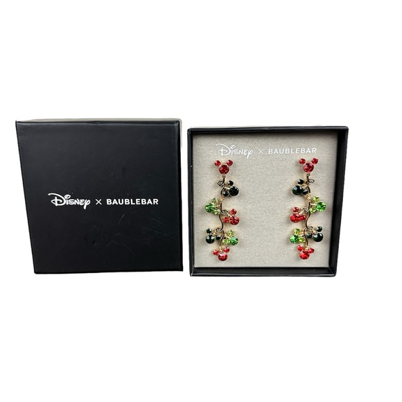 BaubleBar x Disney Mickey Mouse Colorful‎ Rhinestones Drop Earrings NWT - Picture 2 of 7